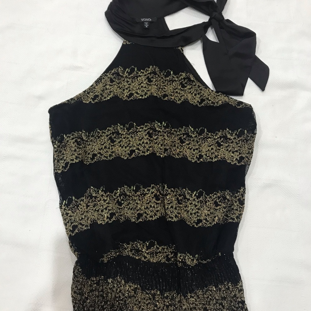 XOXO Black and Gold Top